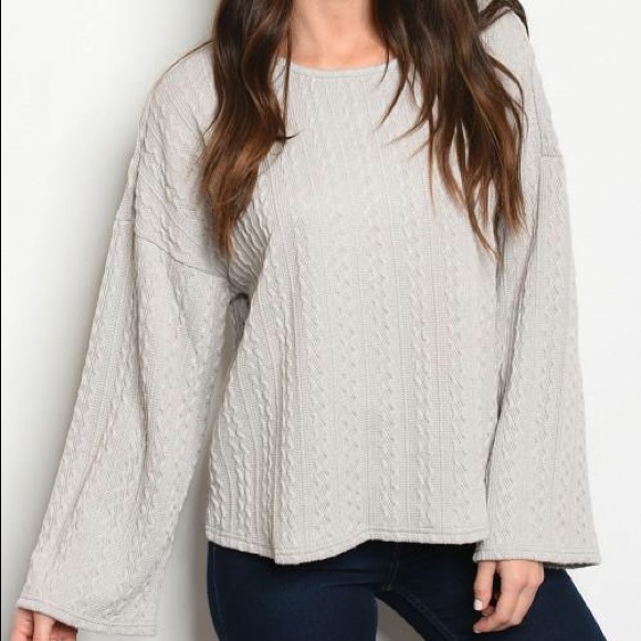 Grey Sweater with bell sleeves - Picture 2 of 2